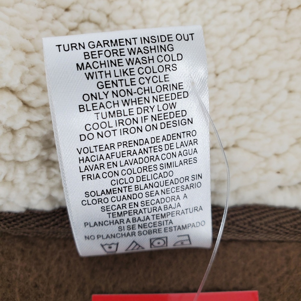 Disney Womens XL Chip & Dale Sherpa Fleece Quarter Zip Brown‎ Pullover LUSJ088 - Picture 5 of 10